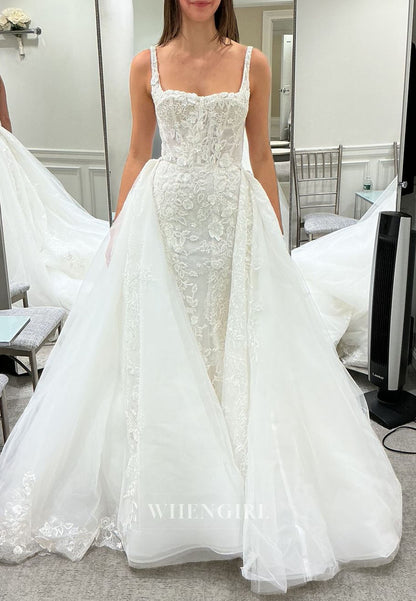 Lace Wedding Dress with Overskirt