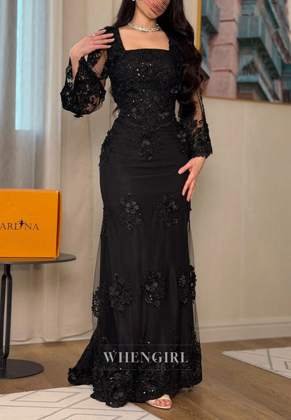 Embellished Mermaid Evening Gown with Train