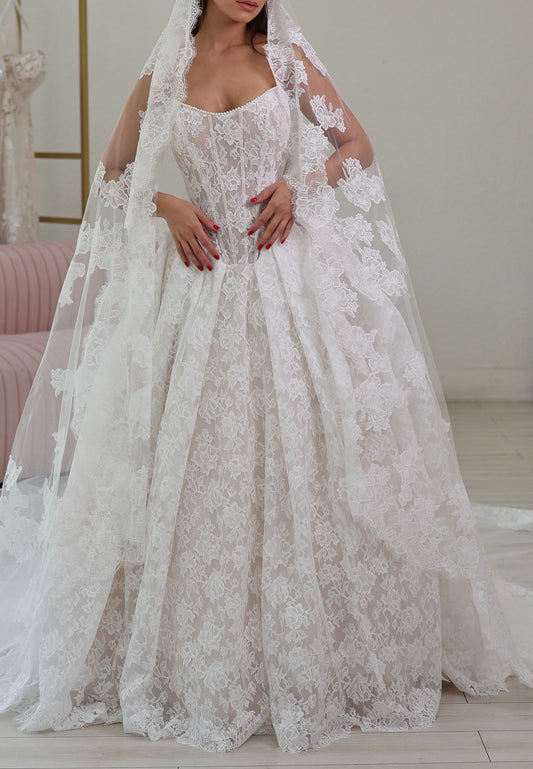 Lace Corset Ball Gown Wedding Dress
