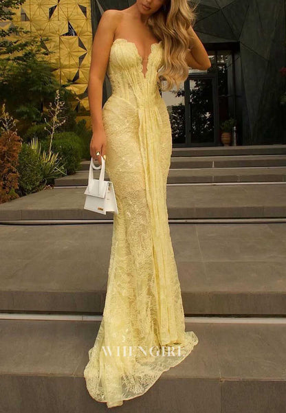 Lace Corset Mermaid Evening Gown
