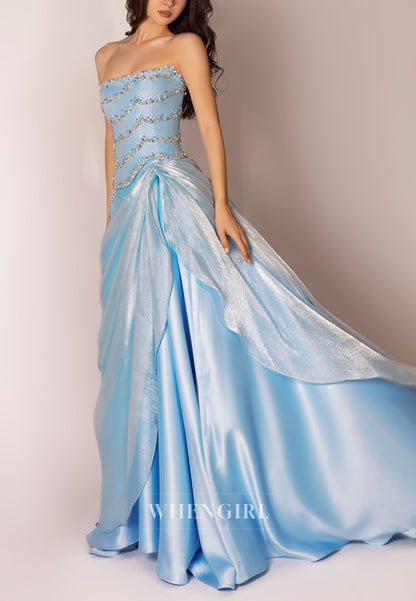 Strapless Beaded Corset Evening Gown