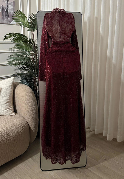 Sequin Lace Corset Mermaid Evening Gown