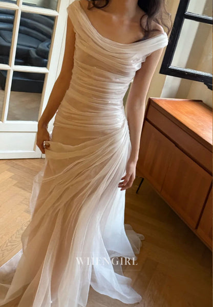 Romantic Ruched Off-the-Shoulder Bridal Gown