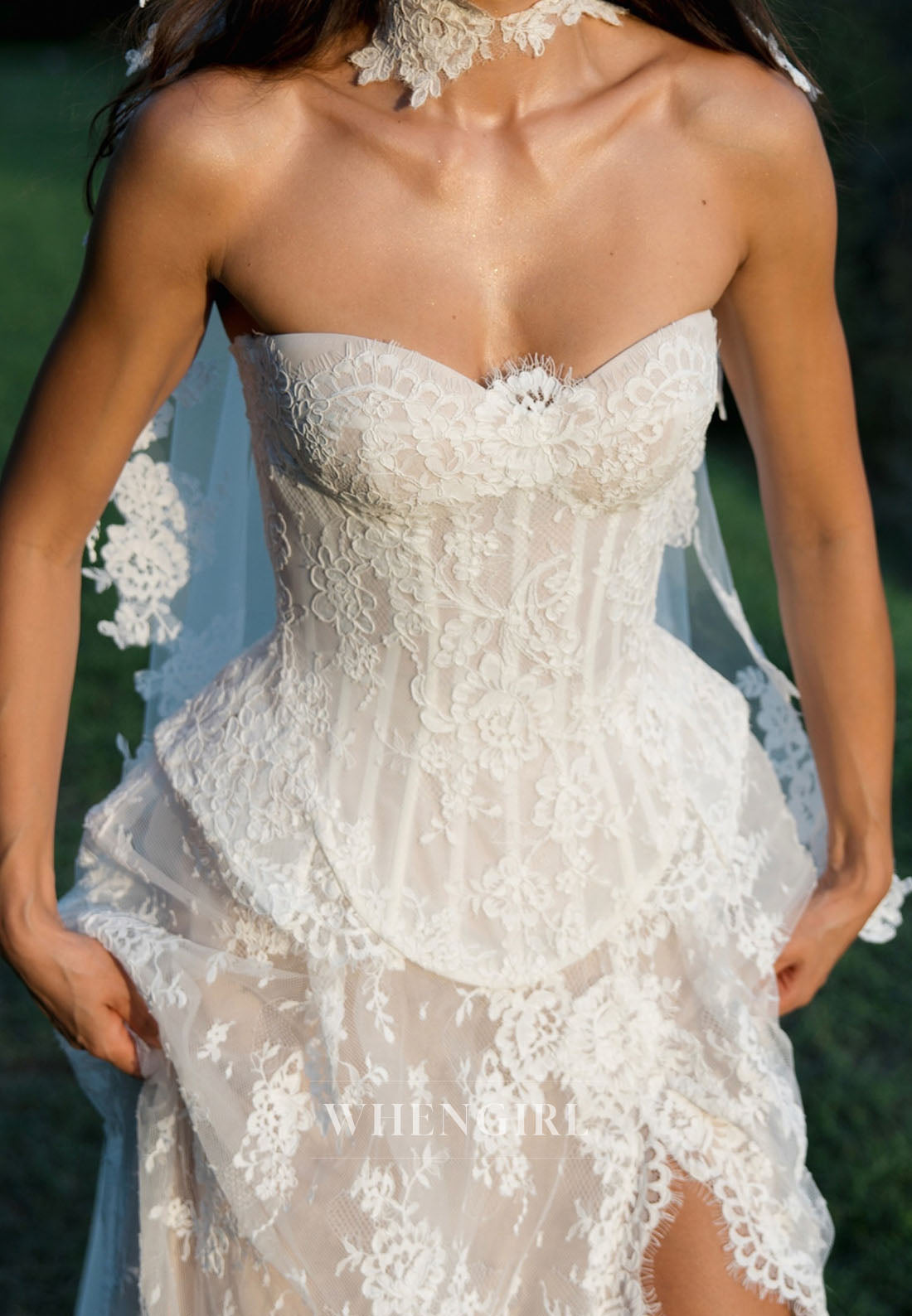 Strapless Corset Lace Wedding Dress