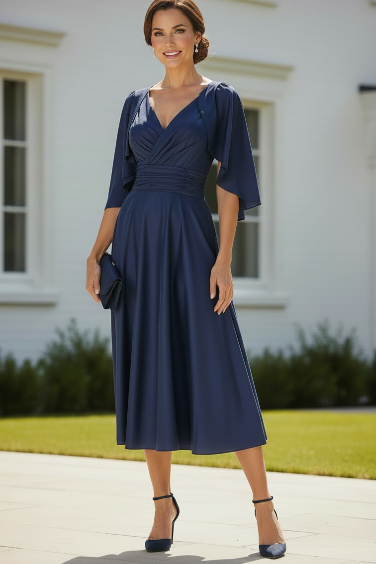 Flutter Sleeve Midi Dress