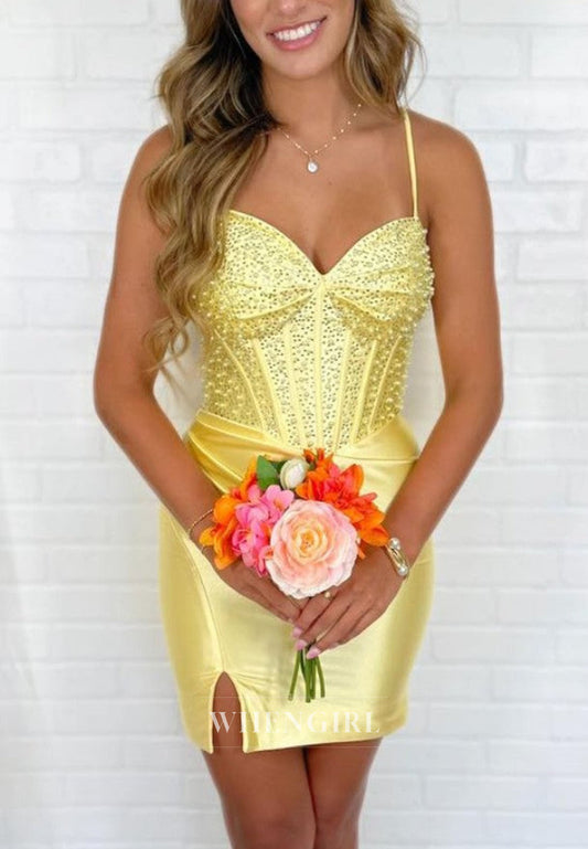 Corset Bodycon Mini Dress with Crystal Embellished Bustier