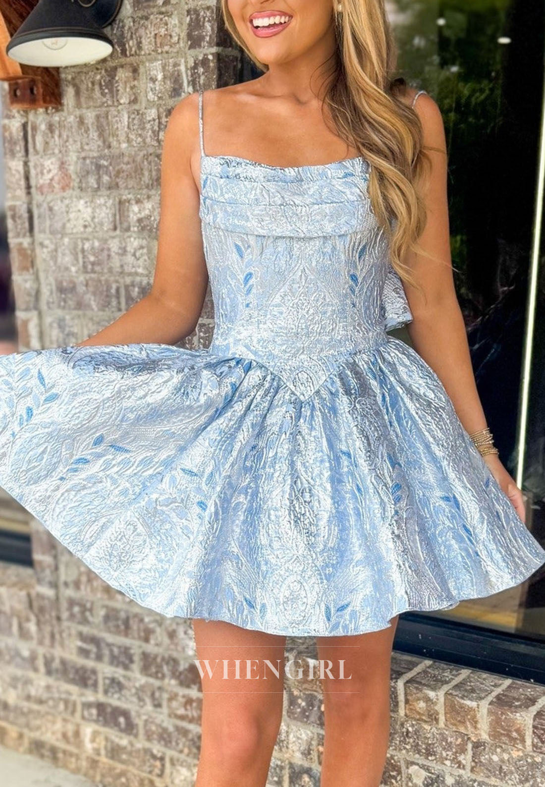 A-Line Jacquard Corset Mini Dress