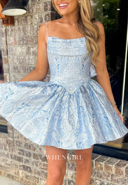 A-Line Jacquard Corset Mini Dress