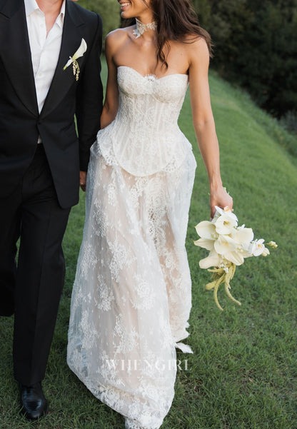 Strapless Corset Lace Wedding Dress