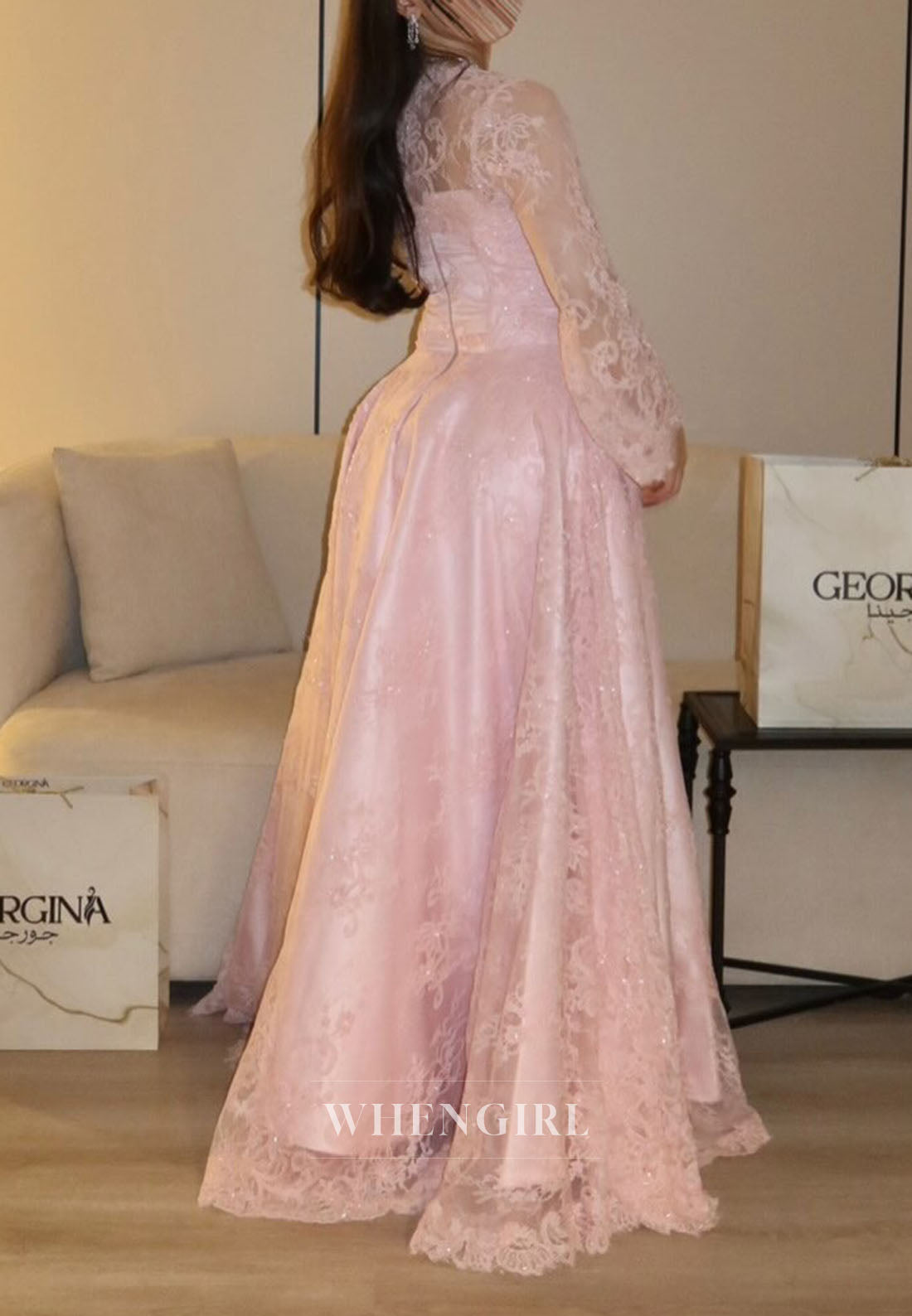 Lace A-Line Evening Gown with Bolero Jacket