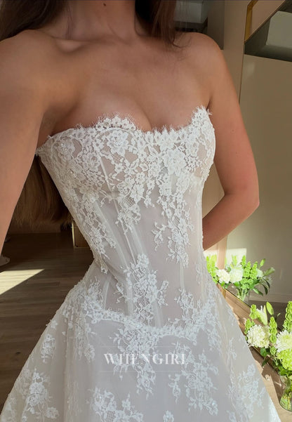 Strapless Corset Lace A-Line Wedding Dress