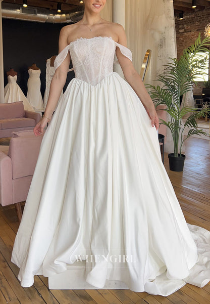 Lace Corset Off-the-Shoulder Ball Gown