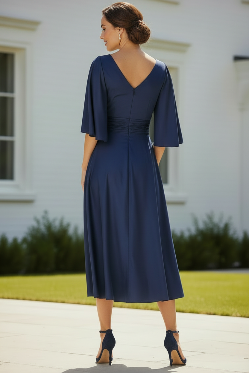 Flutter Sleeve Midi Dress
