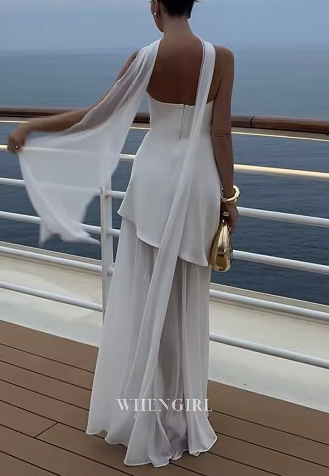 Strapless Layered Maxi Dress with High Slit