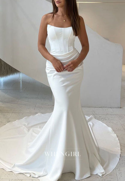 Strapless Corset Mermaid Bridal Gown with Train