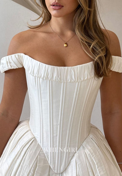 Off-The-Shoulder Corset Ball Gown Wedding Dress