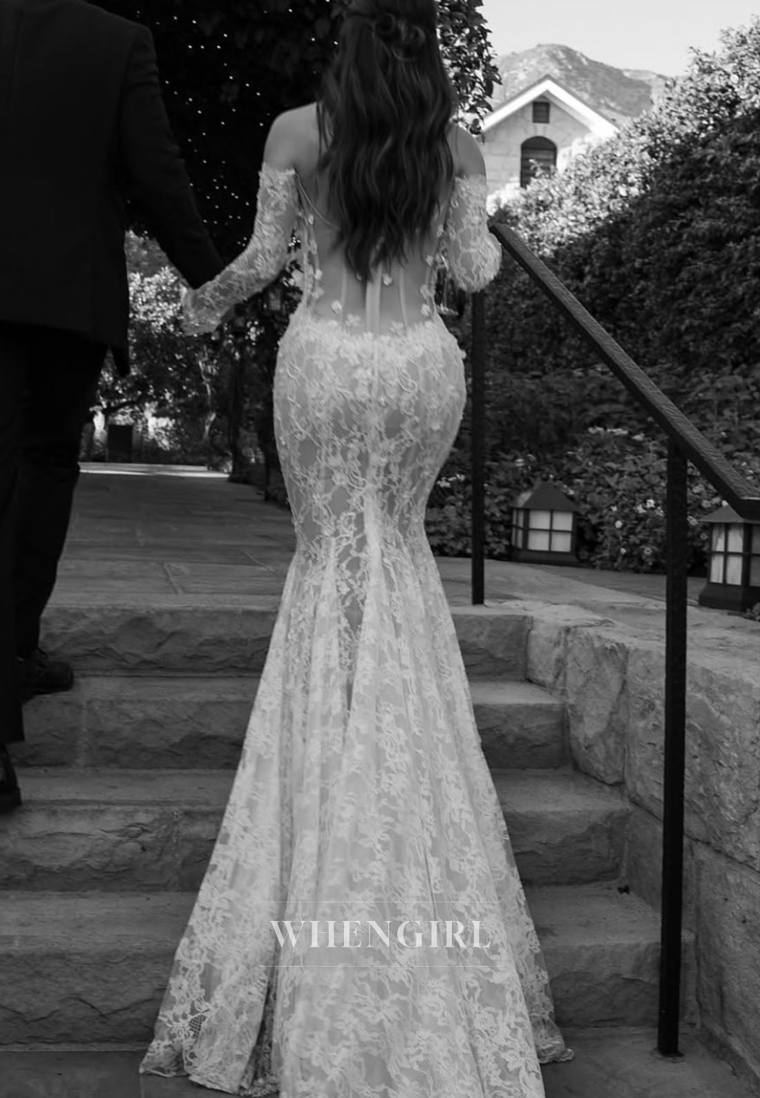 Off-Shoulder Lace Mermaid Wedding Dress