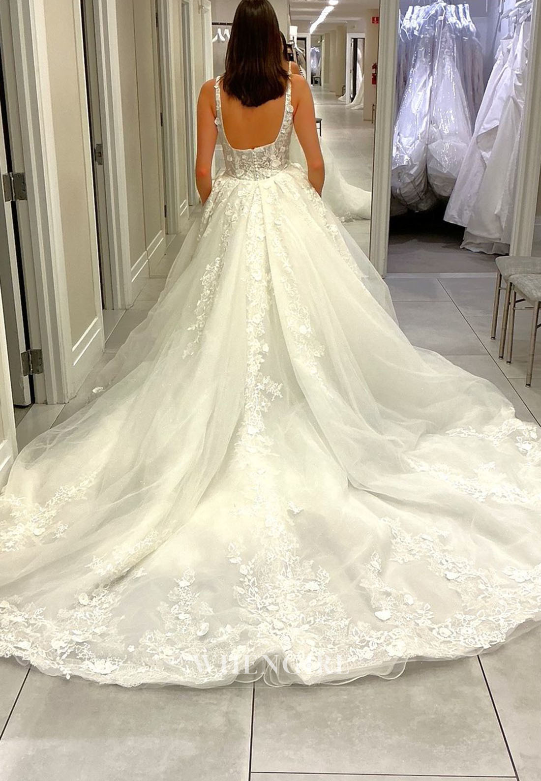 Lace Wedding Dress with Overskirt