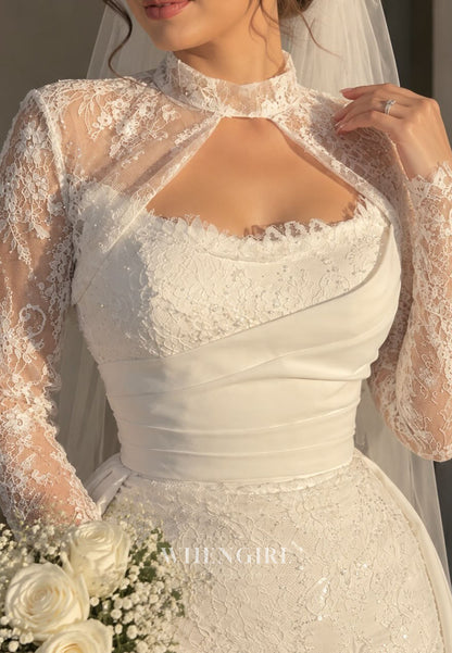 Lace Mermaid Wedding Dress with Overskirt