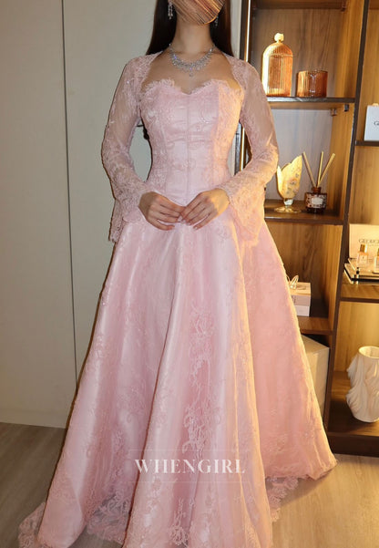 Lace A-Line Evening Gown with Bolero Jacket