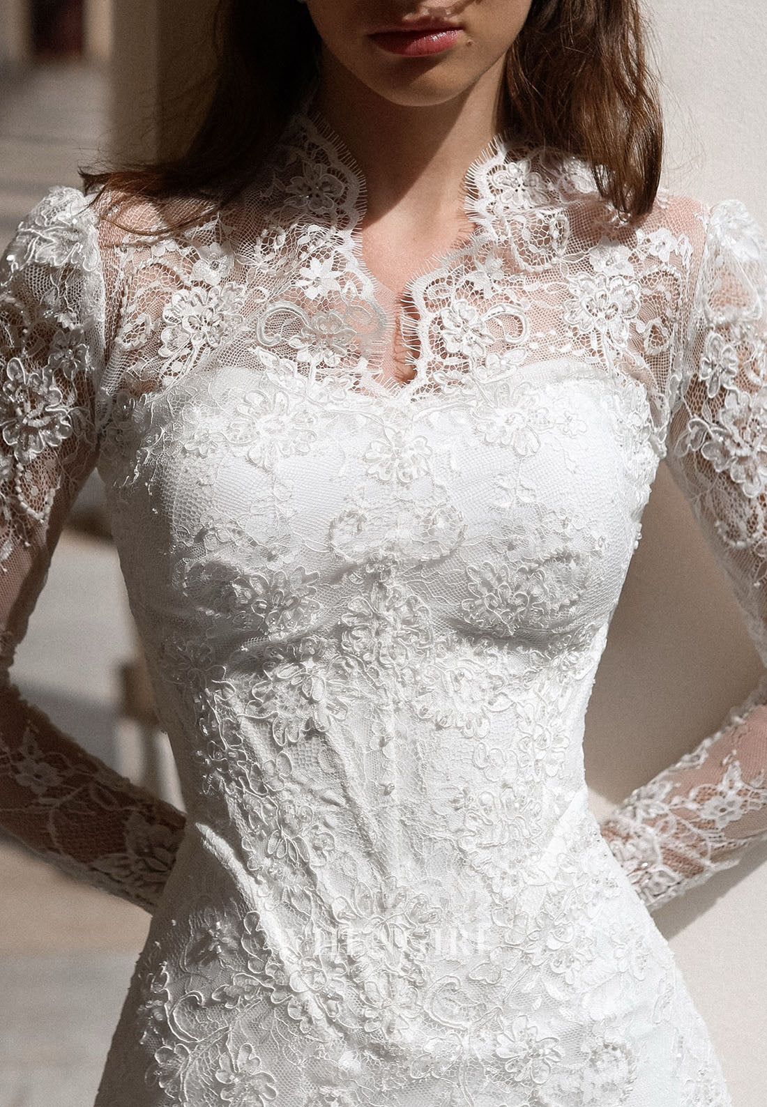 Lace Long Sleeve Sheath Wedding Dress
