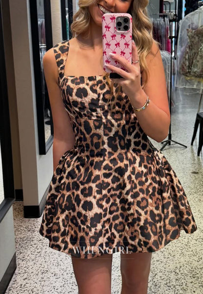 Square Neck Fit and Flare Mini Dress