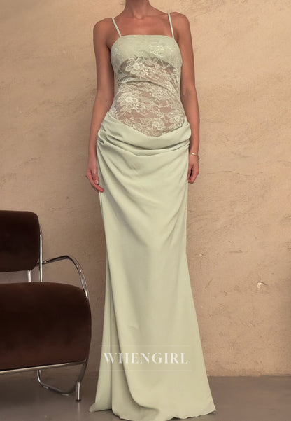 Lace Bodice Draped Maxi Dress