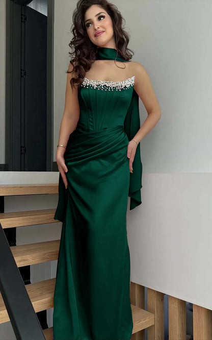 Timeless Pink Strapless Prom Dress Sleeveless Satin with Rhinestones