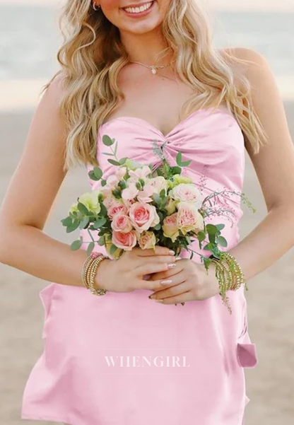 Sweetheart Sleeveless Cut Out Strapless Sheath Short Homecoming Dress