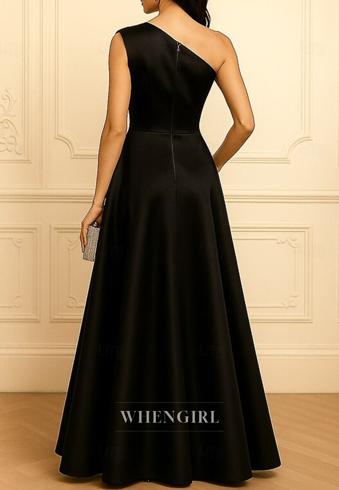 One Shoulder Back Zipper Ruffles Mother of the Bride Dress
