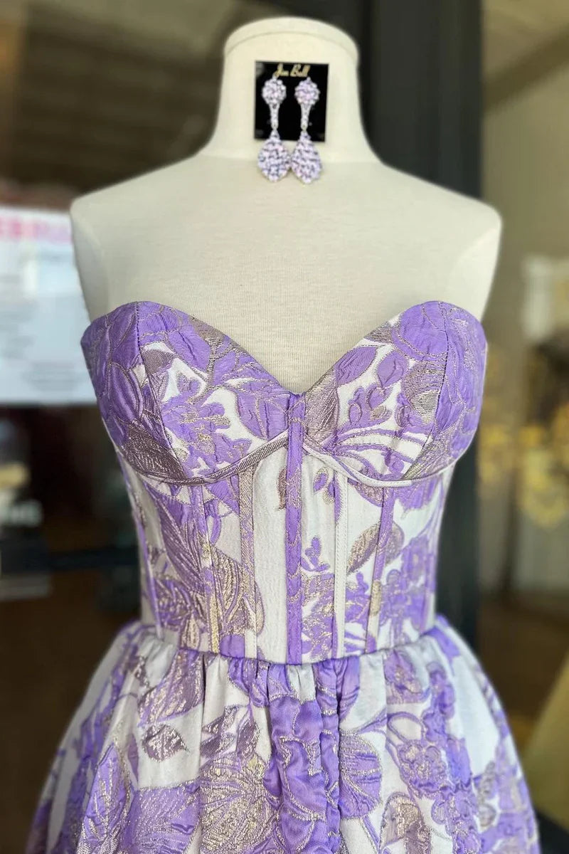 Custom Made Floral Prom Dresses A-Line Sweetheart