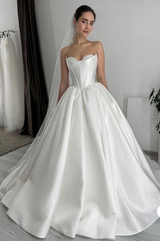 Satin Wedding Dress With Corset