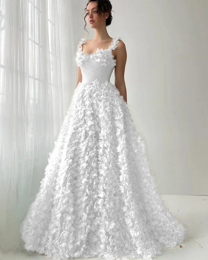 Flower Dreamy Spaghetti-Straps Mint Green Sleeveless Prom Dress