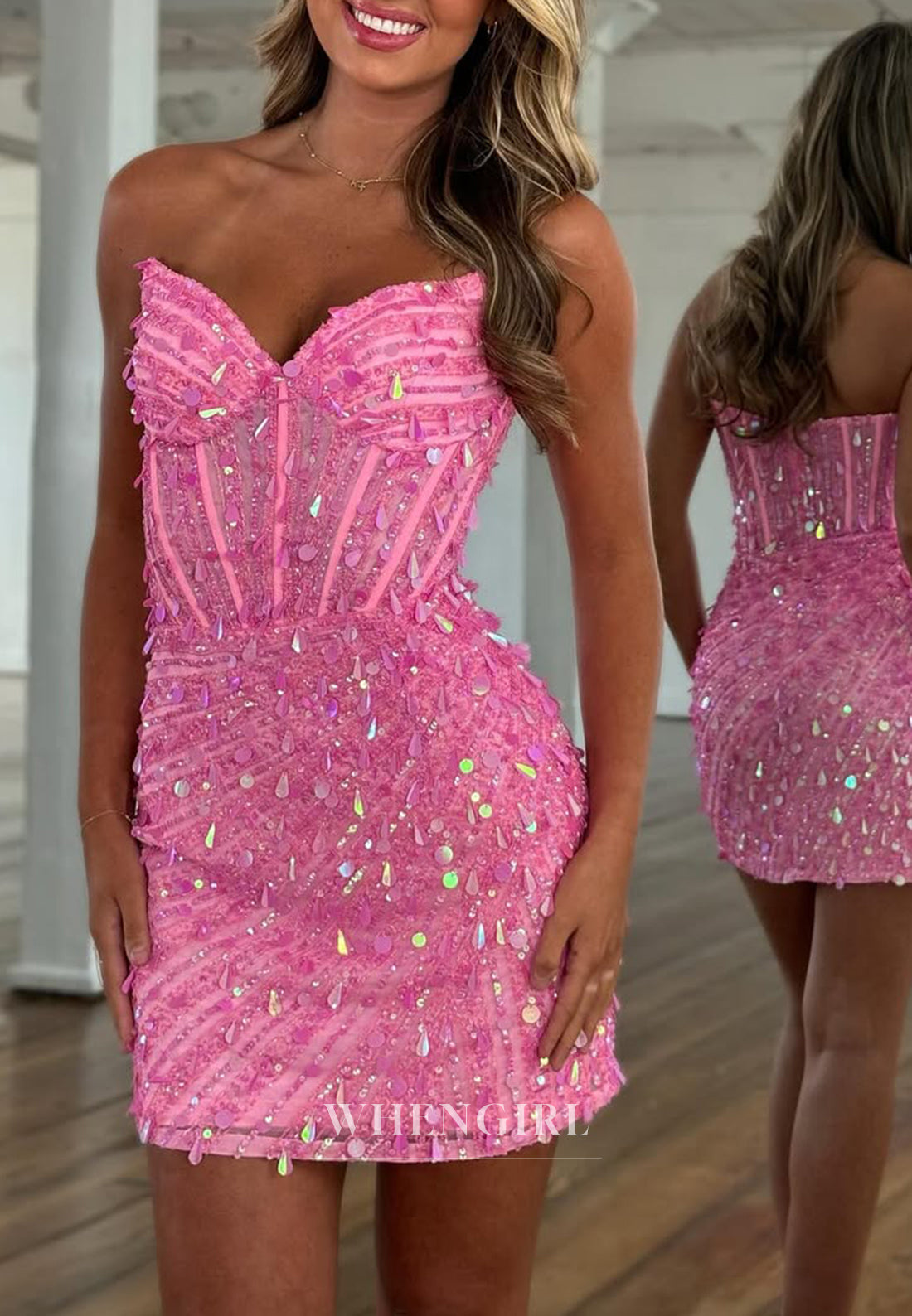 Sheath Sweetheart Strapless Beads Sleeveless Back Zipper Homecoming Dress