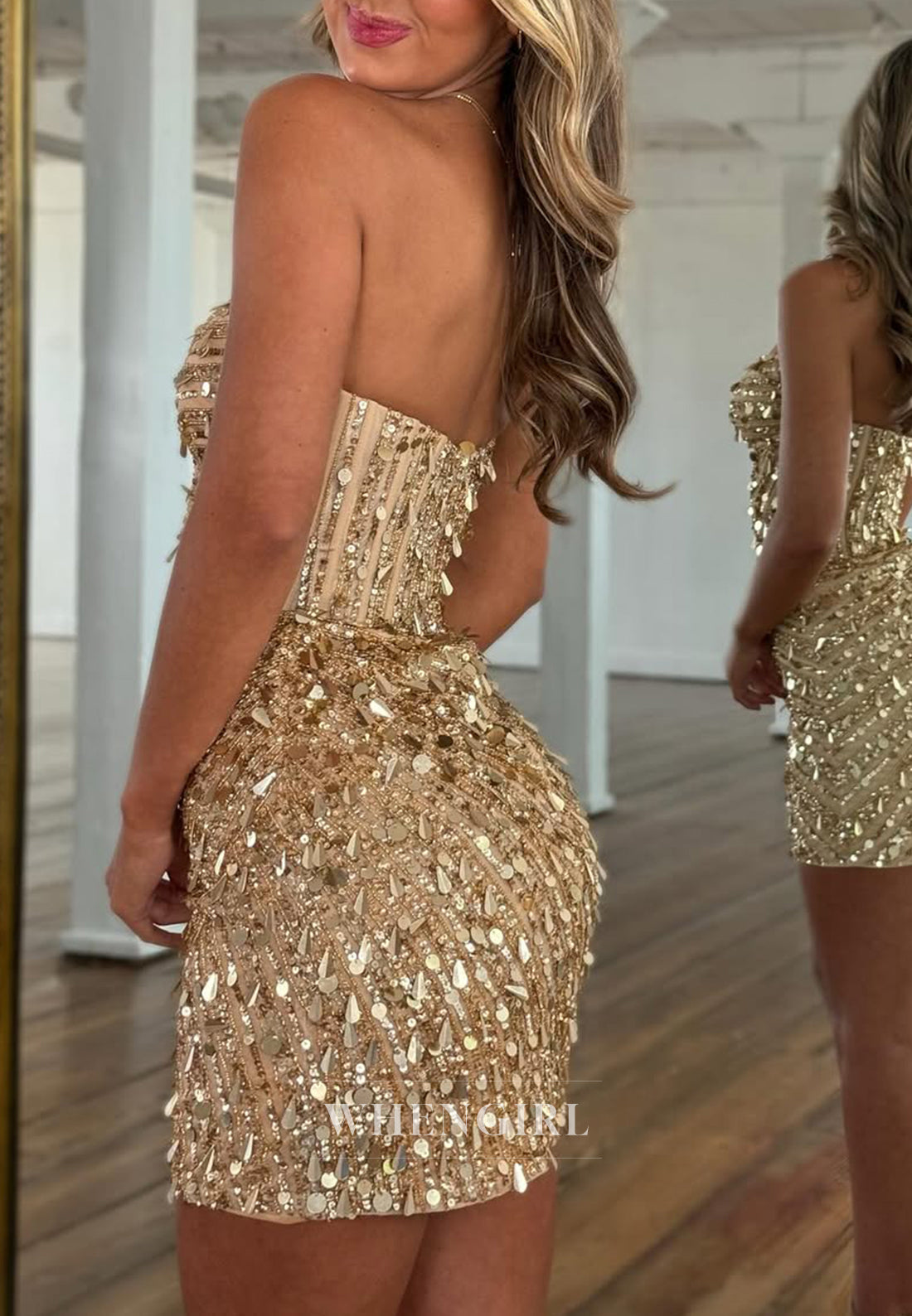 Sheath Sweetheart Strapless Beads Sleeveless Back Zipper Homecoming Dress
