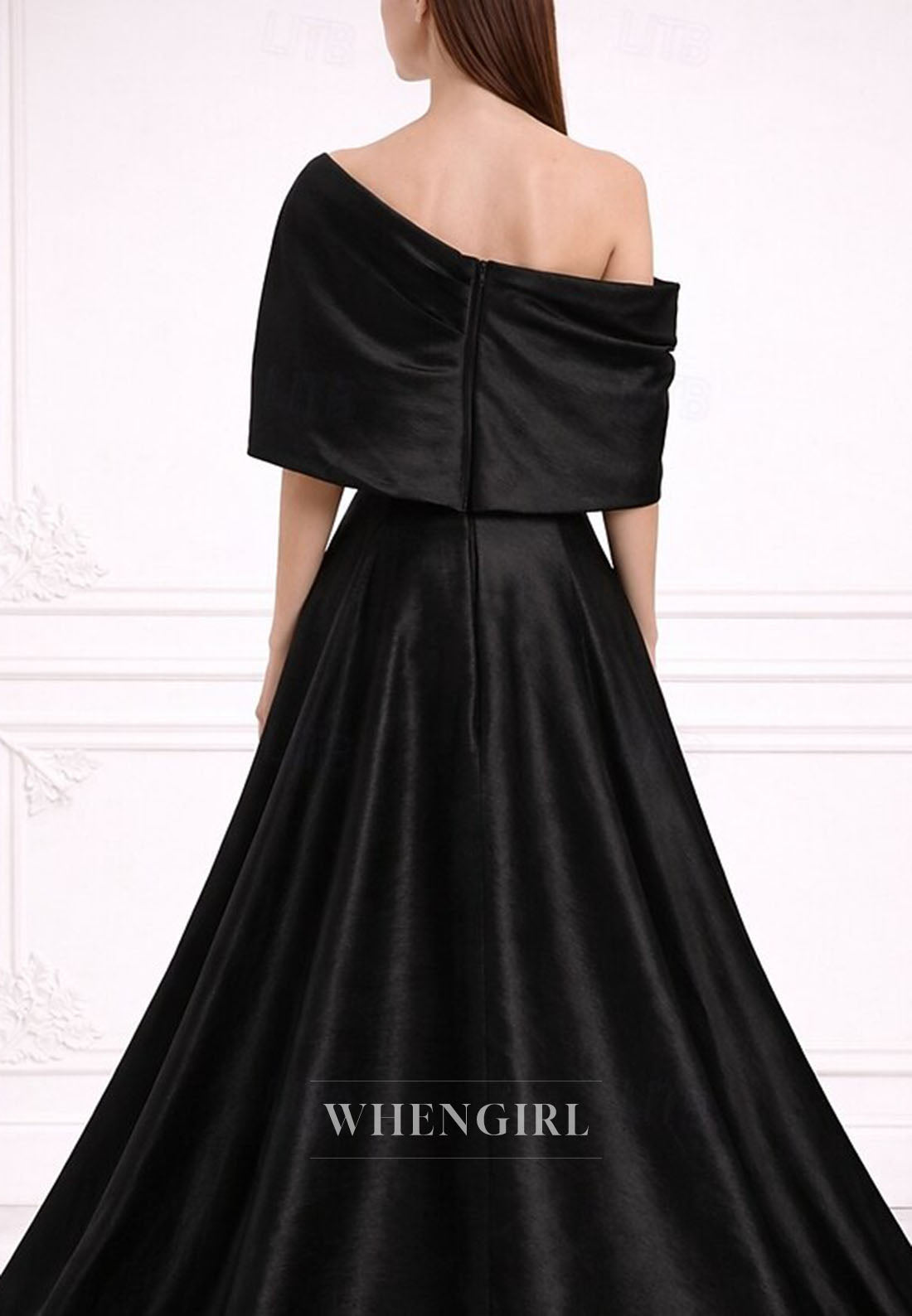 Off Shoulder Ruched A-Line Back Zipper Mother of the Bride Dress