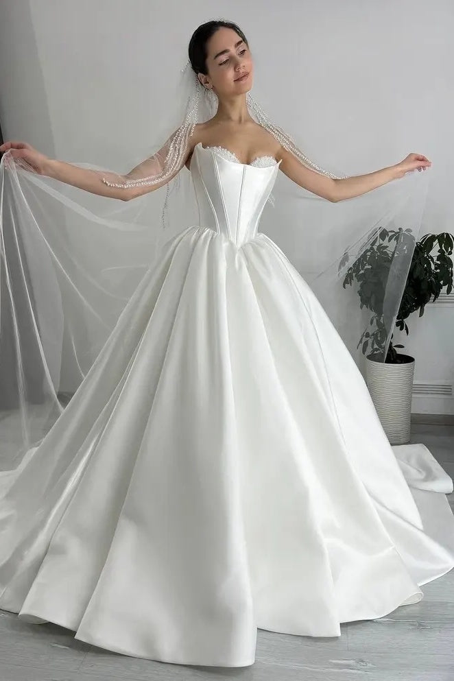 Satin Wedding Dress With Corset