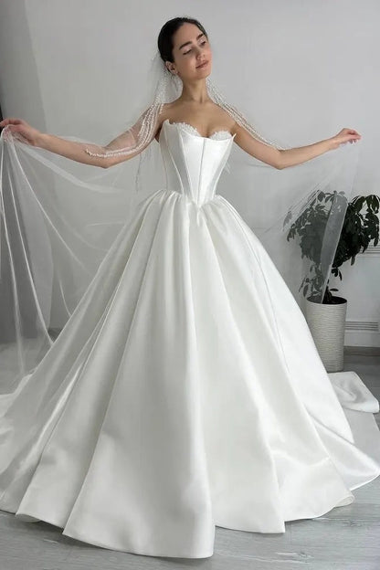 Satin Wedding Dress With Corset