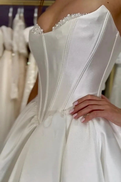 Satin Wedding Dress With Corset