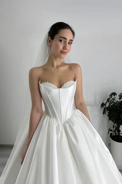 Satin Wedding Dress With Corset