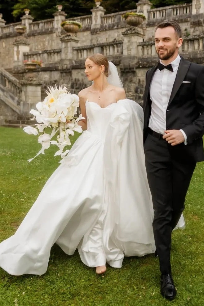 Satin Wedding Dress With Corset
