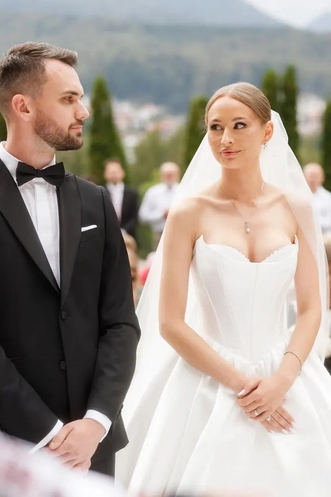 Satin Wedding Dress With Corset