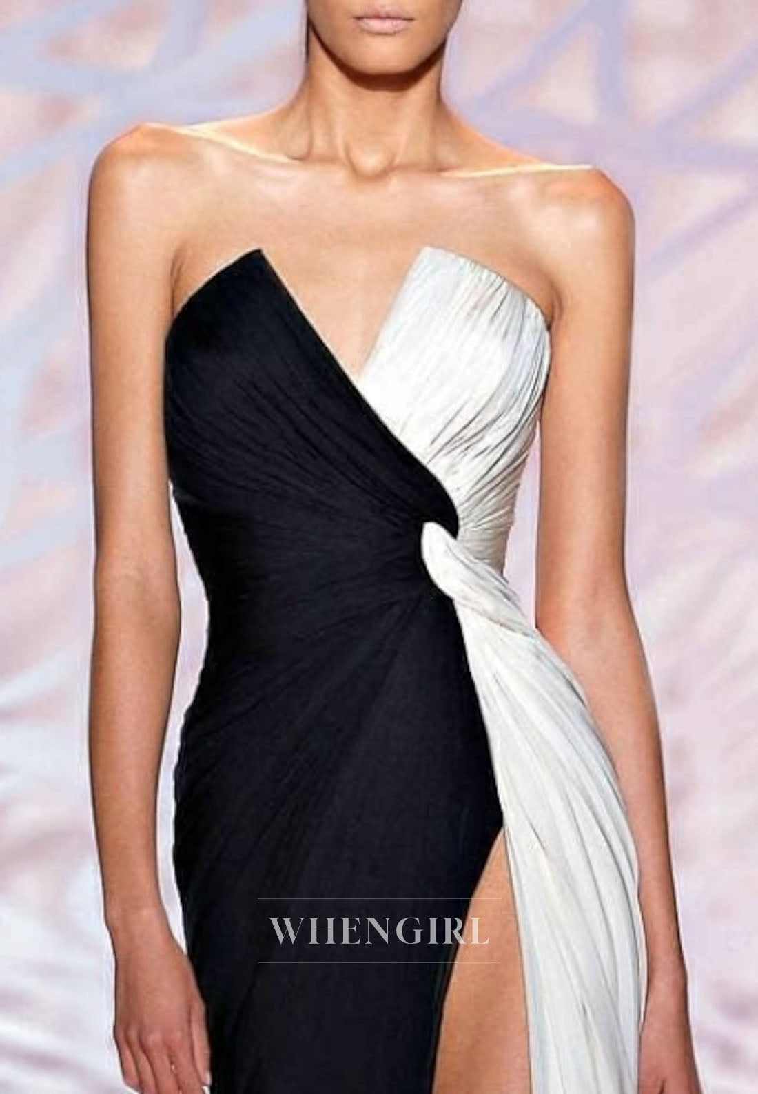 Mermaid V Neck Sleeveless High Slit Mother of the Bride Dress Evening Gown