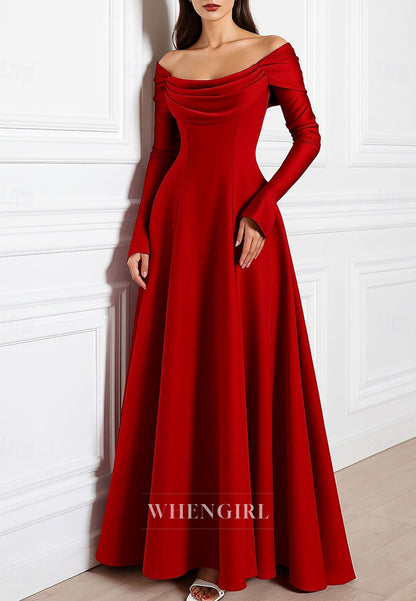 Scoop Neck Long Sleeves A-Line Mother of the Bride Dress