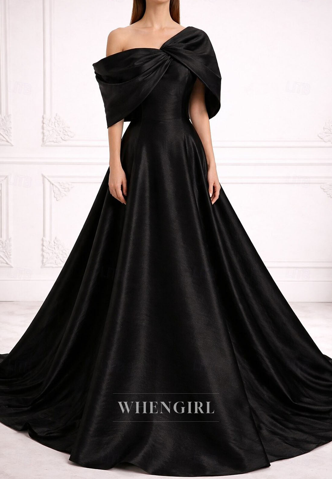 Off Shoulder Ruched A-Line Back Zipper Mother of the Bride Dress