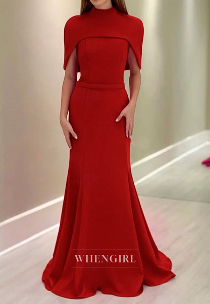 High Neck Mermaid Back Zipper Swep Train Mother of the Bride Dress