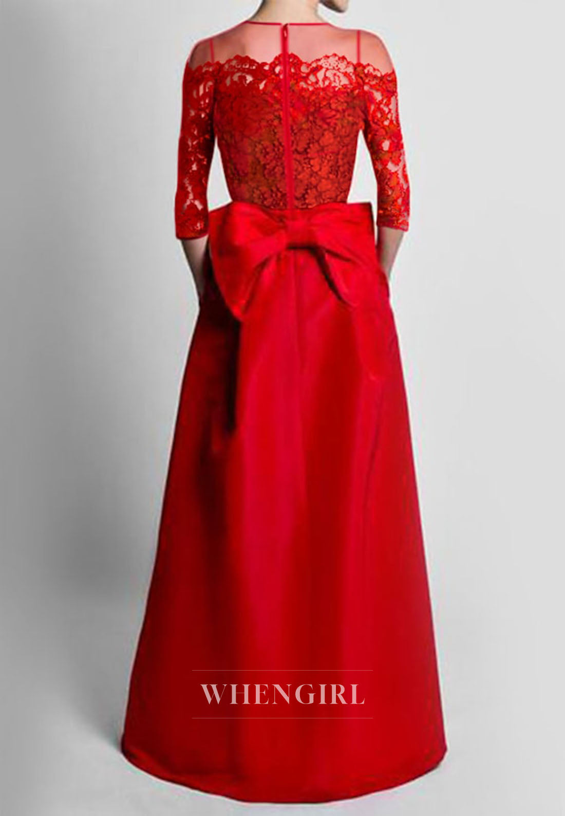 Jumpsuit Bateau Neck Bowknot 3/4 Sleeves Mother of the Bride Dress