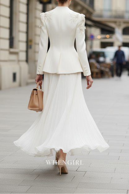 Two Pieces Long Sleeves Midi Dress