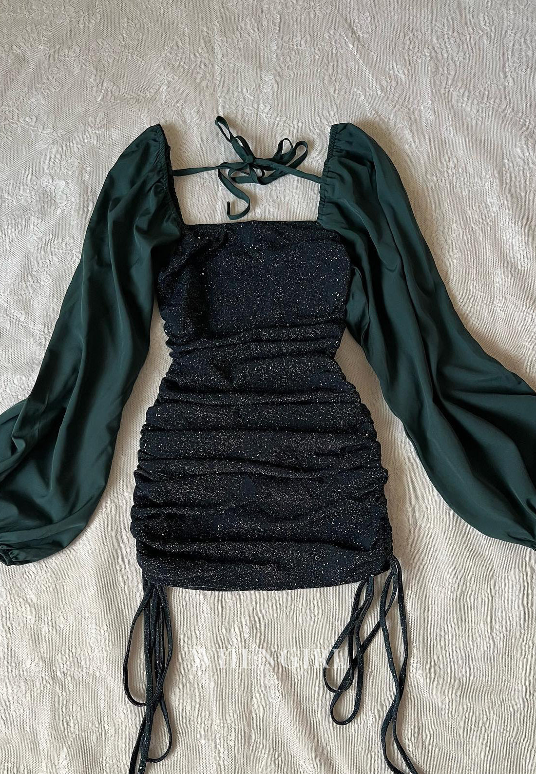 Sheath Off Shoulder Long Sleeves Back Zipper Pleated Short Homecoming Dress