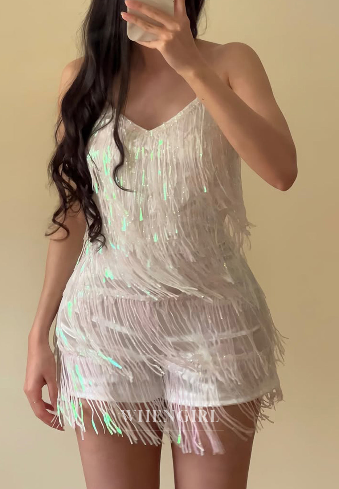 Graceful White V Neck Jumpsuit Tassel Tie Back Sleeveless Homecoming Dress
